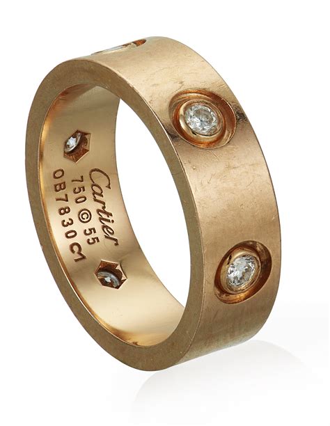 cartier gold ring with diamond.